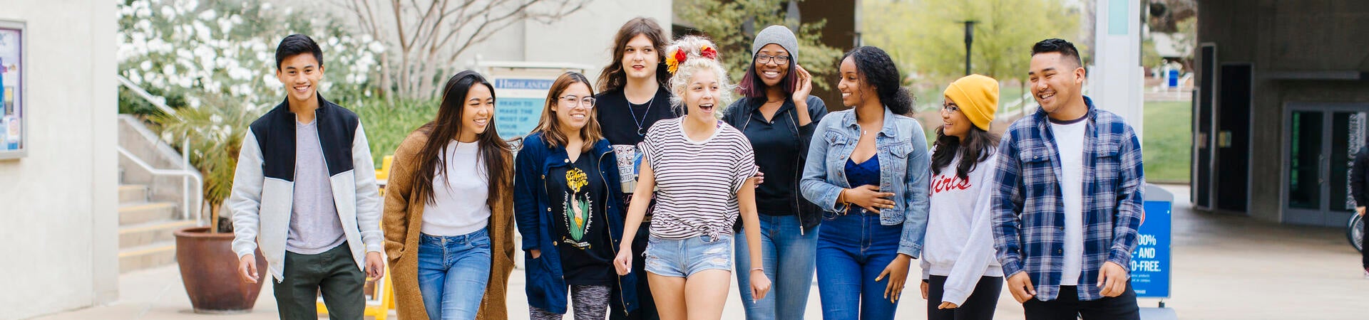 ZERO TOLERANCE FOR HAZING AT UCR | UCR students of various ethnicities, genders and backgrounds walk together across the UCR campus.